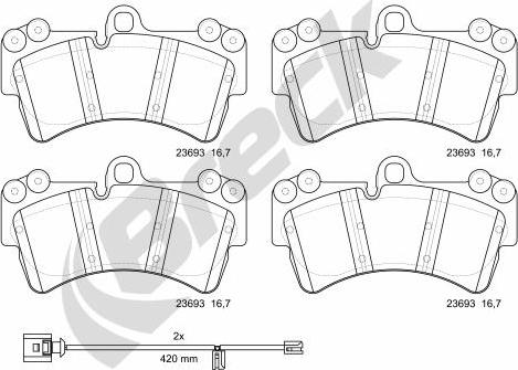 Breck 23693 00 553 00 - Kit pastiglie freno, Freno a disco autozon.pro