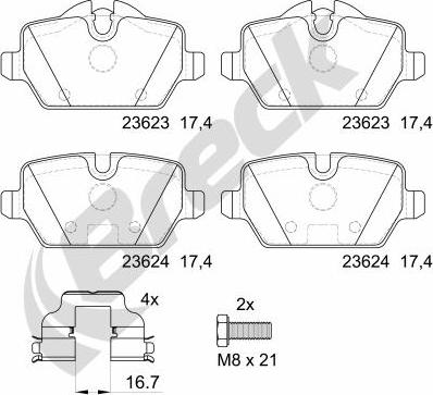 Breck 23623 00 704 00 - Kit pastiglie freno, Freno a disco autozon.pro