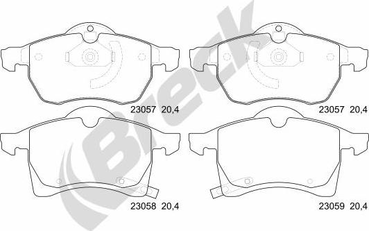 Breck 23057 00 701 10 - Kit pastiglie freno, Freno a disco autozon.pro