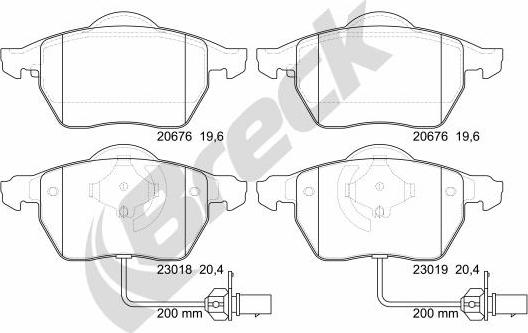 Breck 23018 00 701 10 - Kit pastiglie freno, Freno a disco autozon.pro