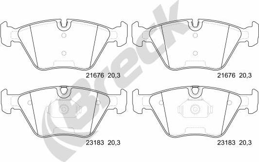 Breck 23183 00 701 00 - Kit pastiglie freno, Freno a disco autozon.pro