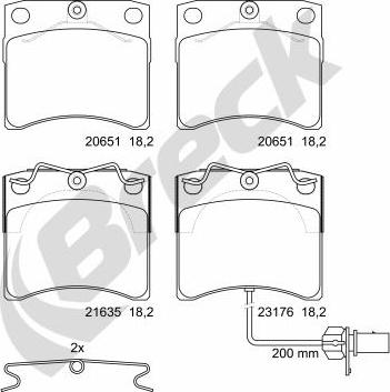 Breck 23176 00 703 10 - Kit pastiglie freno, Freno a disco autozon.pro