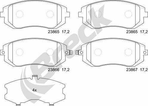 Breck 23865 00 701 00 - Kit pastiglie freno, Freno a disco autozon.pro