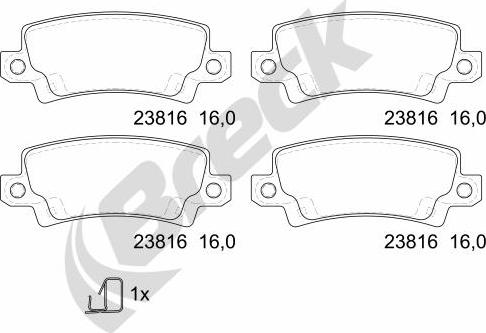 Breck 23816 00 704 10 - Kit pastiglie freno, Freno a disco autozon.pro