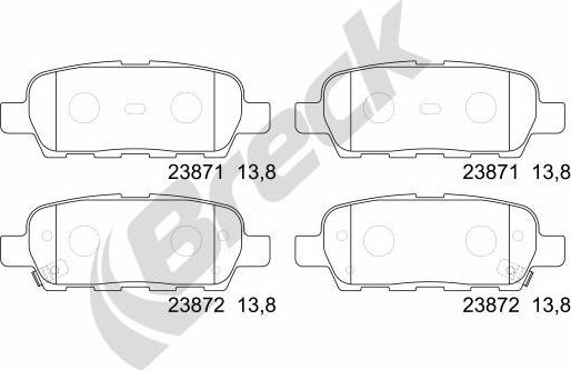 Breck 23871 00 702 10 - Kit pastiglie freno, Freno a disco autozon.pro