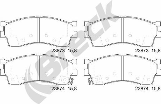 Breck 23873 00 501 10 - Kit pastiglie freno, Freno a disco autozon.pro