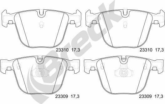 Breck 23309 00 702 10 - Kit pastiglie freno, Freno a disco autozon.pro