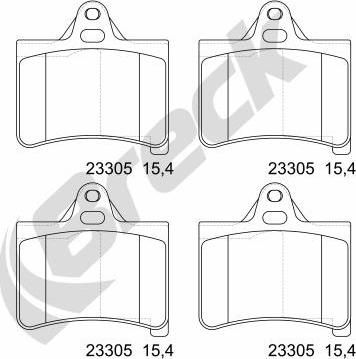 Breck 23305 00 702 00 - Kit pastiglie freno, Freno a disco autozon.pro