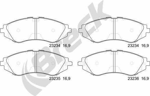 Breck 23234 00 701 10 - Kit pastiglie freno, Freno a disco autozon.pro