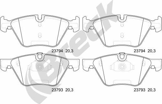 Breck 23794 00 701 00 - Kit pastiglie freno, Freno a disco autozon.pro