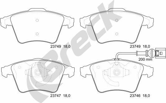 Breck 23746 00 703 10 - Kit pastiglie freno, Freno a disco autozon.pro