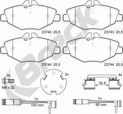 Breck 23743 00 701 10 - Kit pastiglie freno, Freno a disco autozon.pro