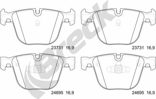 Breck 23731 00 702 10 - Kit pastiglie freno, Freno a disco autozon.pro