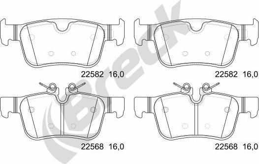 Breck 22568 00 554 00 - Kit pastiglie freno, Freno a disco autozon.pro