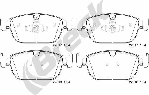 Breck 22317 00 553 00 - Kit pastiglie freno, Freno a disco autozon.pro