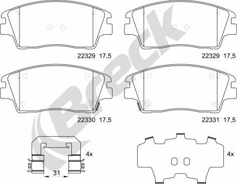 Breck 22329 00 701 00 - Kit pastiglie freno, Freno a disco autozon.pro