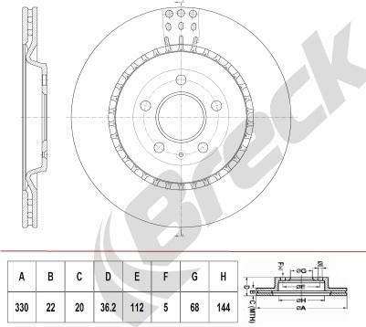 Breck BR 413 VH100 - Discofreno autozon.pro