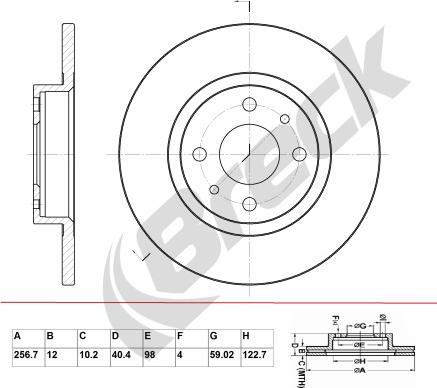 Breck BR 045 SA100 - Discofreno autozon.pro