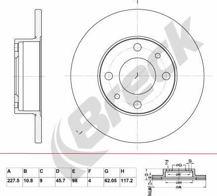 Breck BR 046 SA100 - Discofreno autozon.pro