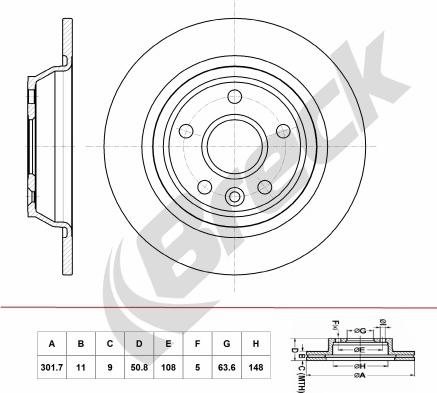 Breck BR 059 SA100 - Discofreno autozon.pro