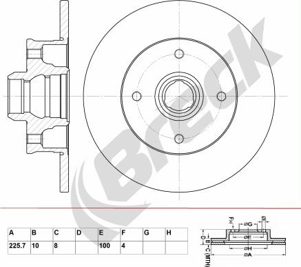 Breck BR 050 SA100 - Discofreno autozon.pro