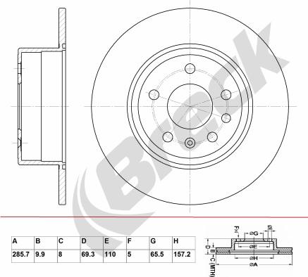 Breck BR 051 SA100 - Discofreno autozon.pro