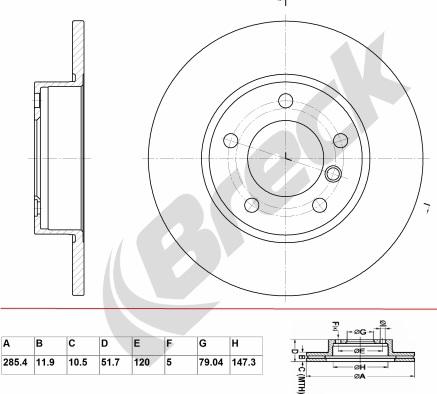 Breck BR 053 SA100 - Discofreno autozon.pro