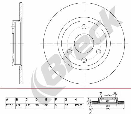 Breck BR 052 SA100 - Discofreno autozon.pro