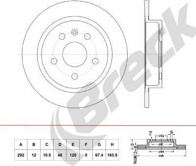 Breck BR 063 SA100 - Discofreno autozon.pro