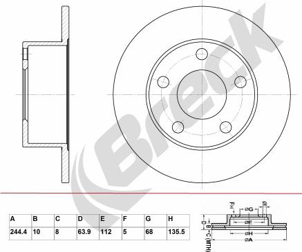 Breck BR 004 SA100 - Discofreno autozon.pro