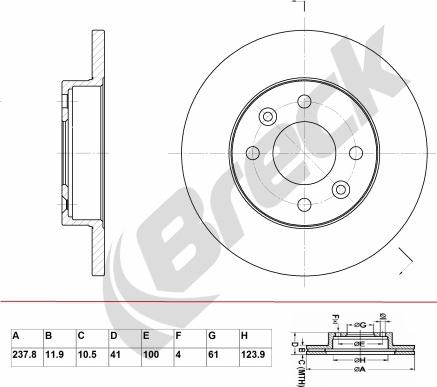 Breck BR 005 SA100 - Discofreno autozon.pro