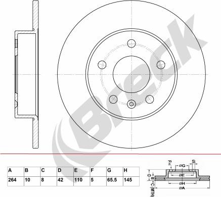 Breck BR 008 SA100 - Discofreno autozon.pro