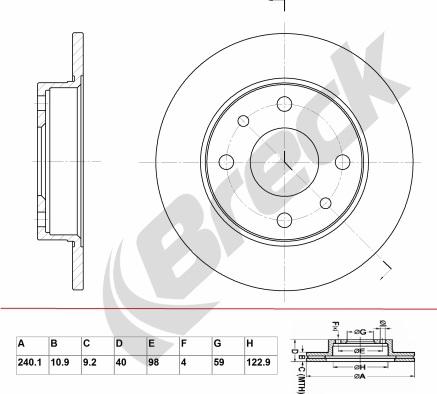 Breck BR 002 SA100 - Discofreno autozon.pro