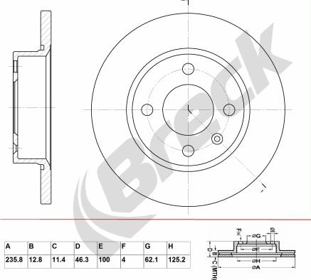 Breck BR 007 SA100 - Discofreno autozon.pro