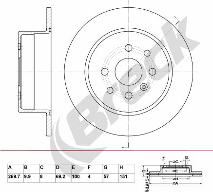 Breck BR 019 SA100 - Discofreno autozon.pro