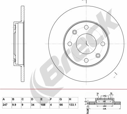 Breck BR 015 SA100 - Discofreno autozon.pro