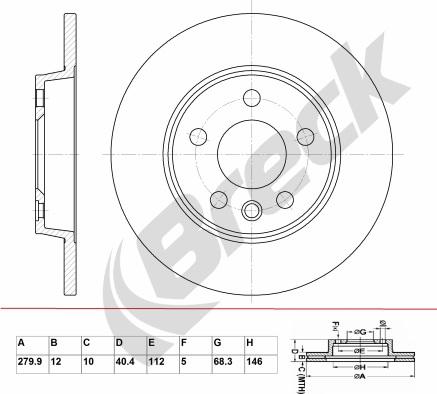 Breck BR 016 SA100 - Discofreno autozon.pro