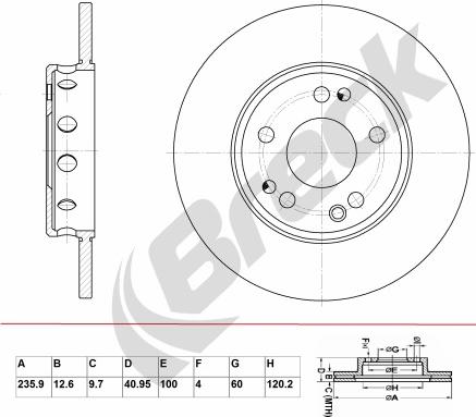 Breck BR 010 SA100 - Discofreno autozon.pro