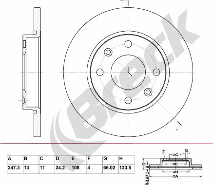 Breck BR 012 SA100 - Discofreno autozon.pro