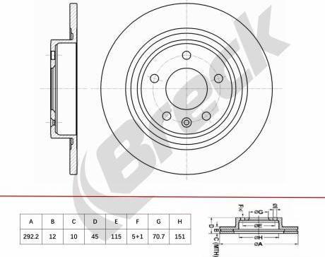 Breck BR 089 SA100 - Discofreno autozon.pro