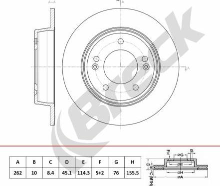 Breck BR 084 SA100 - Discofreno autozon.pro