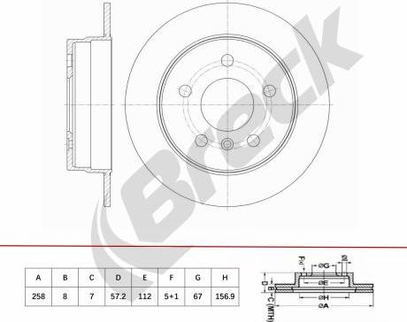 Breck BR 088 SA100 - Discofreno autozon.pro