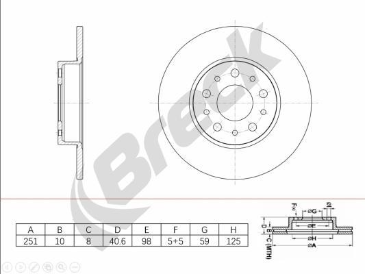 Breck BR 082 SA100 - Discofreno autozon.pro