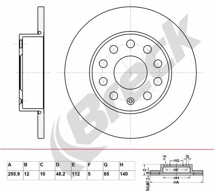 Breck BR 034 SA100 - Discofreno autozon.pro