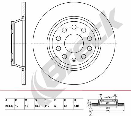 Breck BR 036 SA100 - Discofreno autozon.pro