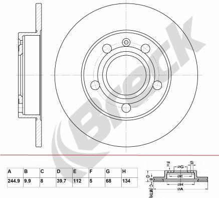 Breck BR 037 SA100 - Discofreno autozon.pro