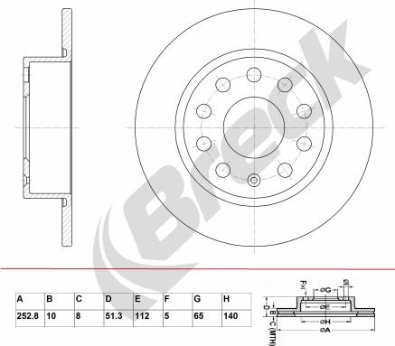 Breck BR 029 SA100 - Discofreno autozon.pro