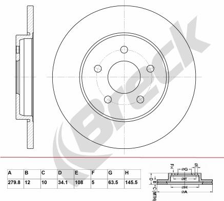 Breck BR 025 SA100 - Discofreno autozon.pro