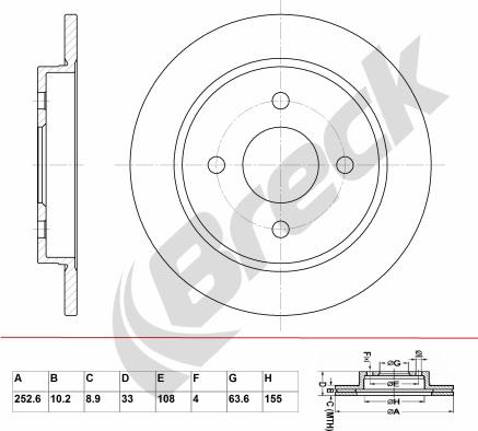 Breck BR 020 SA100 - Discofreno autozon.pro