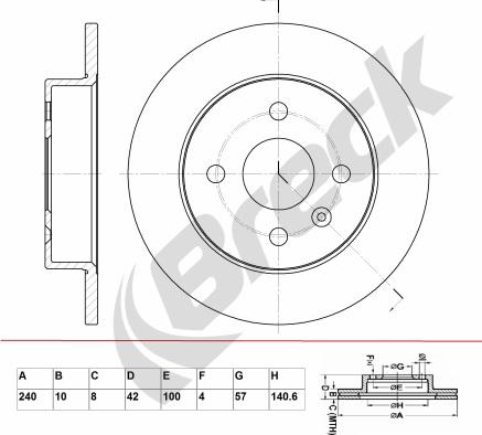 Breck BR 028 SA100 - Discofreno autozon.pro